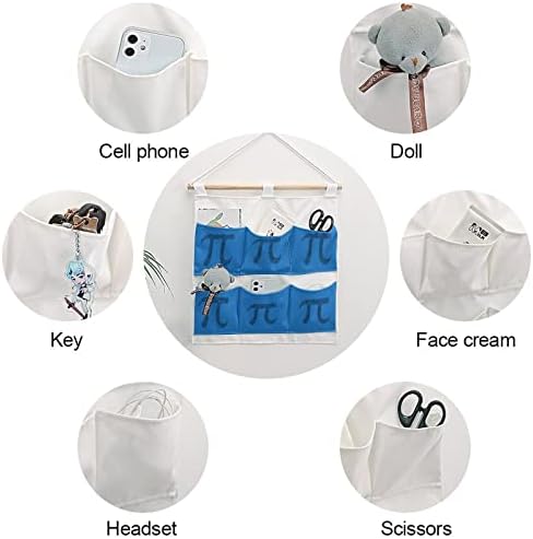 Пи Ѕид Плакарот Виси Торба За Складирање 6 Џебови Лен Памук Над Вратата Организатор Торбички За Спална Соба Бања