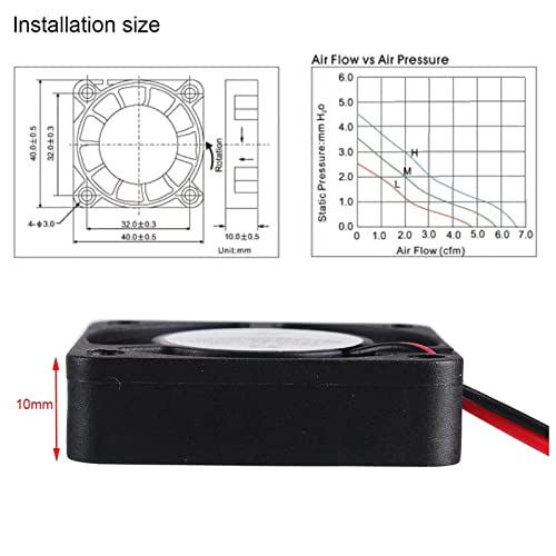 4pcs 3d Печатач Вентилатор 12V, 40mm 12 Волти Вентилатор 0.08 DC МИНИ Тивок Вентилатор за Ладење 40x40x10mm Кабел ЗА 3d Печатач, DVR И Други мали