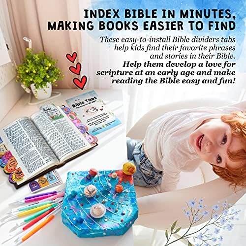 Библиски Јазичиња За Деца - 63 Парчиња Поставени Ламинирани Библиски Јазичиња За Проучување На Библијата Со Вклучен Водич + Магнетски Обележувач