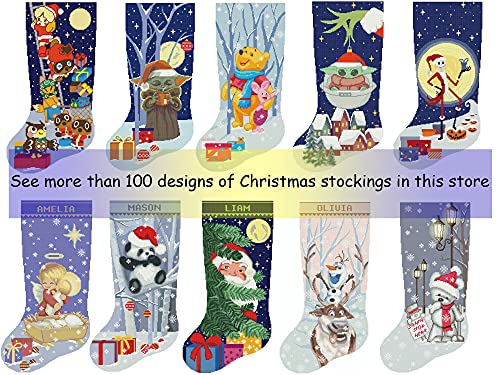 Персонализирани модели на божиќни порибни крстови, PDF, преброени модерни лесни чорапи за празници DMC, Celveteen зајак симпатичен