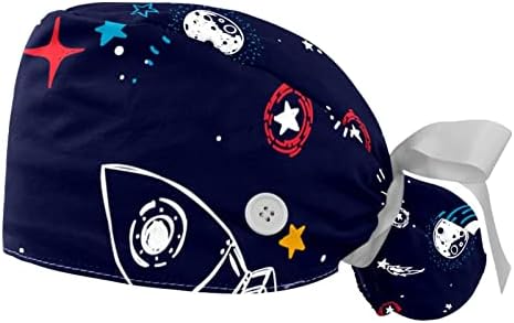 2 пакувања за работни капачиња со џемпер за жени, вселенски starsвезди ракетни планети за патеки за торбичка за торбички