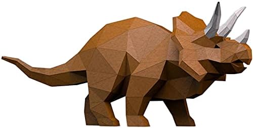WLL-DP Triceratopops хартија скулптура 3D оригами загатка хартија модел DIY хартија трофеј рачно изработена игра геометриска декорација