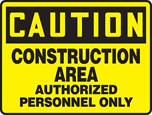 Accuform MCRT602VP знак, „Внимание на градежништво само овластен персонал“, 7 „должина x 10“ ширина x 0,055 “дебелина, пластика, 7 x 10