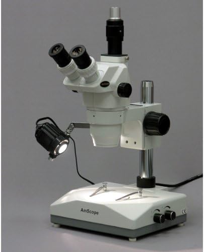 Amscope ZM-2ty Professional Trinocular Stereo Zoom Microscope, EW10X очите на очите, 6,7x-90x зголемување, 0,67x-4.5x Цел на зумирање,