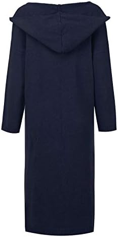 Xipcokm женски палто џемпери со качулка со долги ракави плетени кардиган џемпер дуксери со преголема џеб цврста боја долга надворешна