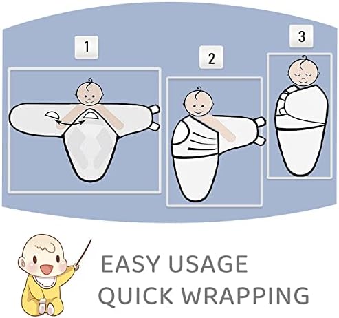 Забави бебе Swaddle Clain 3-6 месеци памук 1.0Tog новороденче бебето замав за момчиња и девојчиња, пакет од 3