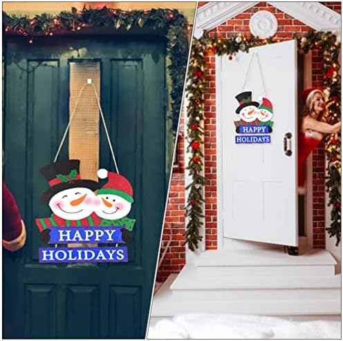 Домашен декор Среќен Божиќ дрво виси знак: Дедо Мраз ирвас од дрво Рустикална фарма куќа дрвена плакета украс за зимски празник врата