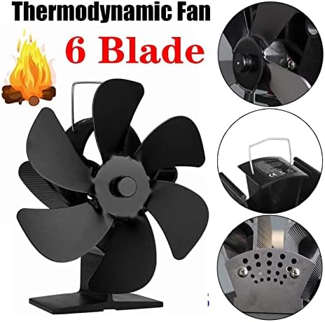 Gayouny Fainply Fan 6 црна топлина со шпорет на шпорет, лог на дрво, еко пријателски тивок шпорет вентилатор тепачки