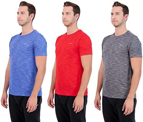 Унипро Менс 3 пакувања маици Брзи суви перформанси Активни вклопуваат кратки ракави за тренинг и вежбање