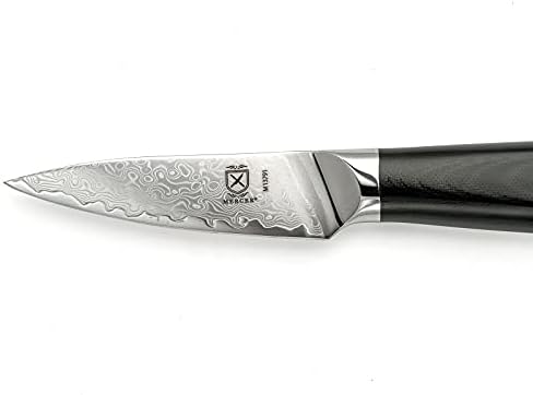 Mercer Culinary M13791 Премиум одделение Супер челик, 3,5-инчен нож за паринг, рачка G10