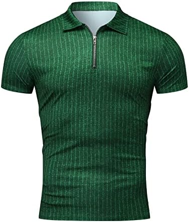 Xxbr zipper polo кошули за мажи, летен шарен графички тенок фит маица со кратки ракави деловни обични врвни за работа носење бела кошула со кратки