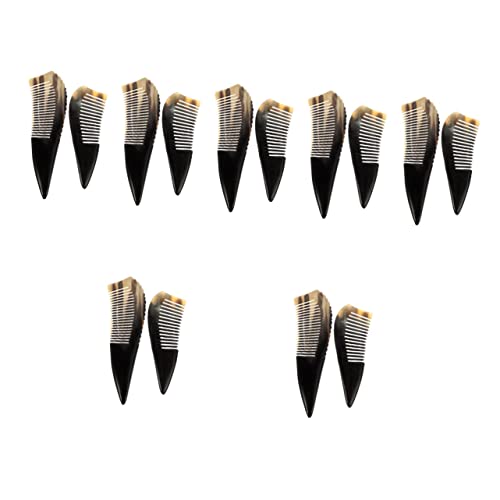 Исценета 14 парчиња рог чешла за чешли за стилизирање на чешел за кадрава коса, алатки за стилизирање на коса, рачно изработени чешел џеб рог