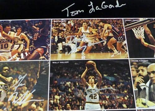 1978-79 НБА шампиони во Сиетл Суперсоника автограмираше 17x22 Постер фотографија со 9 вкупно потписи, вклучувајќи Фред Браун и Лени