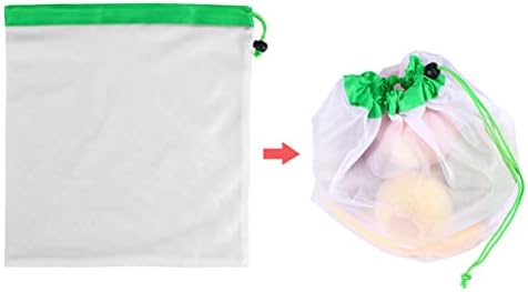 Нето торбички со торбички од мешунка 12 парчиња/пакувања торбички за мрежни торби за намирници за чување на намирници играчки за складирање