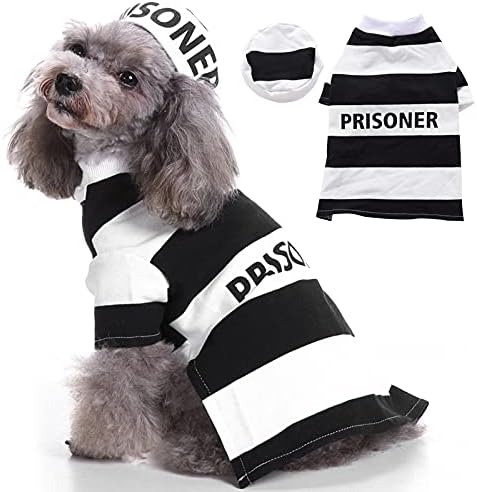 Затвореник кучиња затвор затвор за кучиња Ноќта на вештерките, костум за Ноќта на вештерките за мали средни кучиња, костум за затвореници