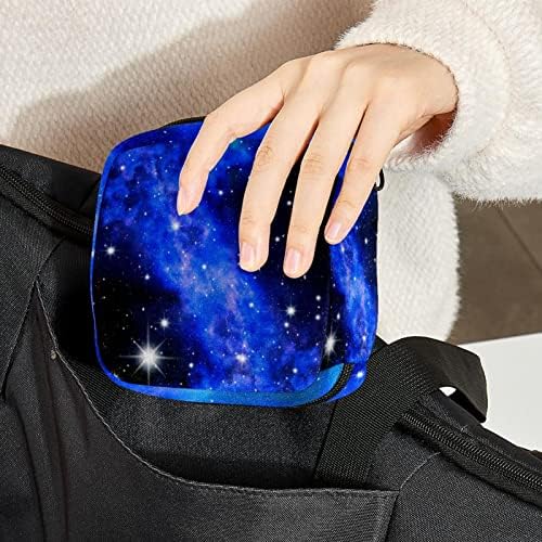 Санитарна торба за складирање на салфетки, торбичка за подлога, торбичка за подлога, мала торба за шминка, апстрактна сина галактичка универзум галаксиска шема