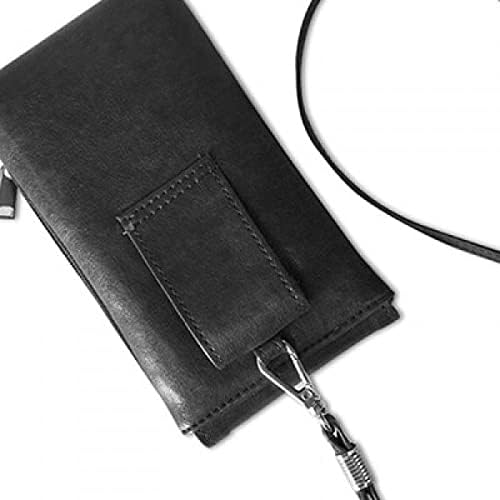 Сè што ви треба е Loveубовен цитат стил Телефон паричник чанта паметен телефон што виси кожена црна црна боја