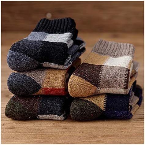 N/N/A зимски дебели топла волна чорапи карирани карирани харајуку ретро со голема големина снег за слободно време антифриз кашмир долги чорапи