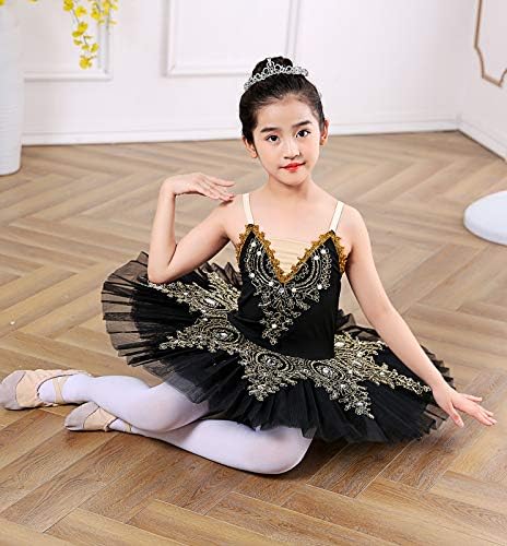 ZX Girl's Ballet Swan Lake Tutu Costume Professional Camisole Scarted Leotard Balerina Dancewear Fairy Prince Pustant Fuse