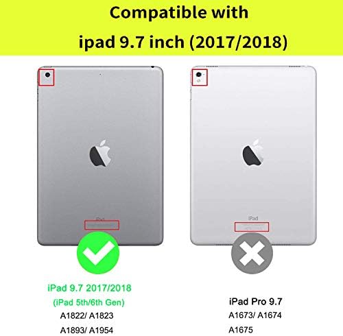 iPad 9,7 инчи 2018/2017/iPad Air 2/iPad Air Case, Amook PU Faire Casterable Stand Cover Заштита со автоматско будење/спиење паметно