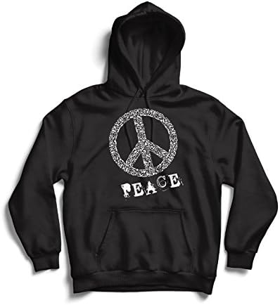 Lepni.me Hoodie Sweatshirt Peace Symbal 60 -ти 70 -ти хипи хипи знак летен фестивал