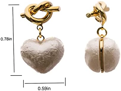 Lубовник јазол со сунѓер бисер срце обетки, 925 сребрени позлатени игли од злато уво од 18 килограми