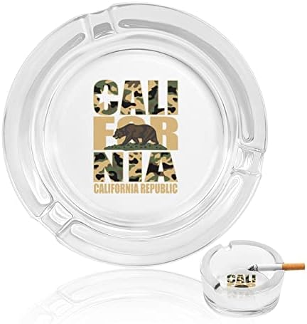 Камуфлажа во калифорниска репбична чаша за цигари за цигари со ленти за пепел за домашна канцеларија и ресторани