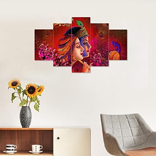 Саумички занаетчиски сет од пет wallидни сликарство за домашна декорација, слики за дневна соба, 3Д сценографија за wallид во спалната