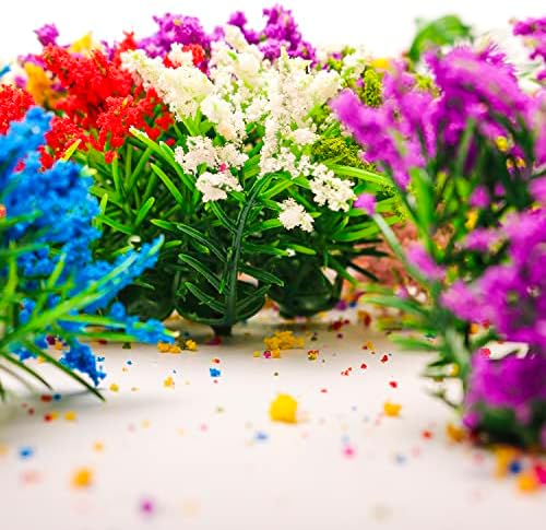 X Hot Popcorn 50pcs DIY минијатурни шарени цветни кластери цветни вегетациски групи за воз пејзаж Пејзлеј железнички предели песок воен