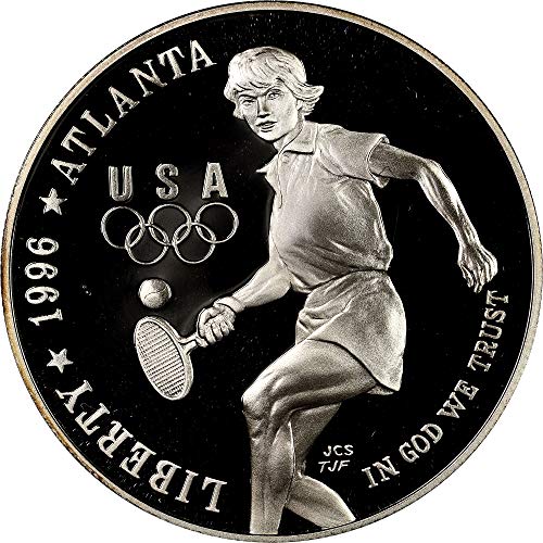 1996 П Олимписки Тениски Комеморативен Сребрен Долар-Прекрасен Доказ ДКАМ - Американска Нане