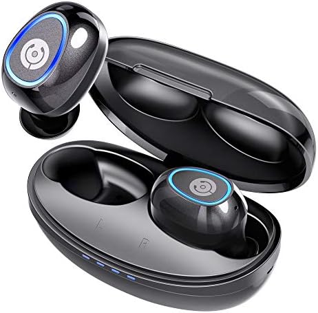 Cystereo безжични уши, фузија Bluetooth 5.0 ушите, слушалките во уво со MIC, aptx, длабок бас, IPX 7 водоотпорен, контрола на допир, CVC 8.0 Намалување