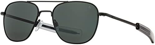 Оригинални пилотски очила за сонце на АО - црна - вистинска боја сива аолит најлонски леќи - храм на бајонет - 52-20-140