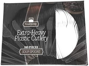 Финални Поставки 500-Парче Екстра Тешки Прибор За Јадење Супа Лажици Бело. 5 х 100 Пакувања.