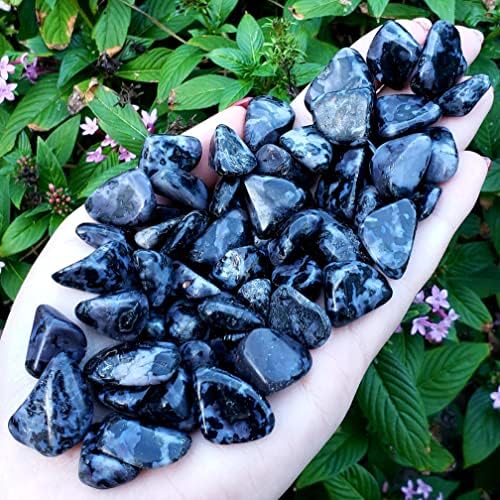 Мистик Мерлинит Индиго Габро се распарчи и полиран природно заздравување со камења со гемстон од гемстон - 10 парчиња сет
