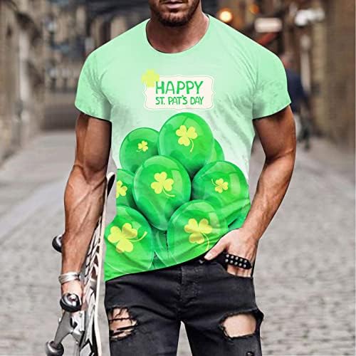 ПДФБР Св. Патрик Денот на мажите маици Soilder Краток ракав Зелен графички маички врвови gnomes печати спортски мускули вклопуваат маица