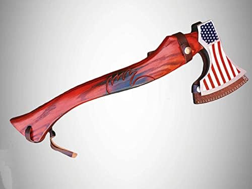 ЕГХ-Прекрасна Рачно Изработена Секира Со Високо Јаглероден Челик Викиншка Секира Со Сечило Во Стилот На Американско Знаме-Подароци за него,