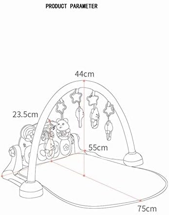 Kuandarm бебе забавно играње центар центар Playmat со 5 играчки за цртани филмови фитнес рамка за новороденчиња подот ќебе