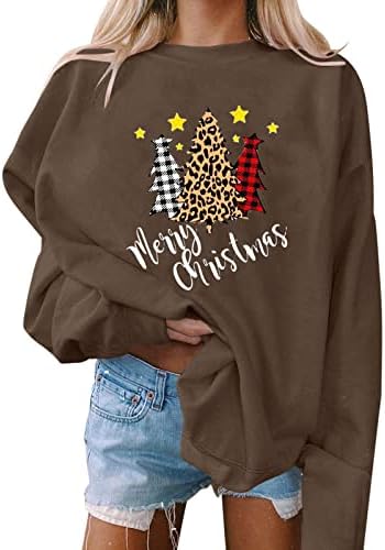 Womenените улична облека есен зимска топла основна врвна блуза Елегантна јакна Худи дуксер Божиќ џемпер графички маички кошула