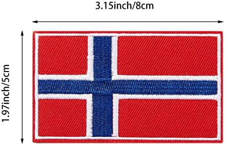 4 парчиња Норвешка Норвешка Норвешка знаме закрпи, кука и јамка извезени тактички закрпи на знамето за ранец за ранец за капаци.
