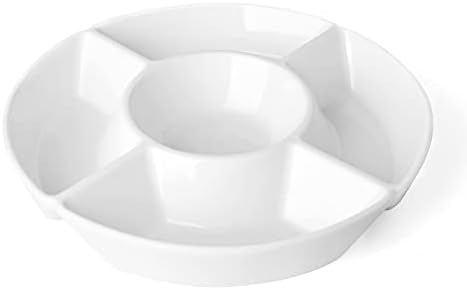 Sweese 712.101 Chip & Dip Serving Set, порцелан поделен послужавник, послужавник за пријатна лента, совршен за чипови и натопи,