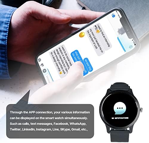 Паметен часовник на Baisnow Men, 20 Sports Mode Smart Watch, iPhone Android Smart Watch со крв кислород / срцев ритам / монитор за спиење,