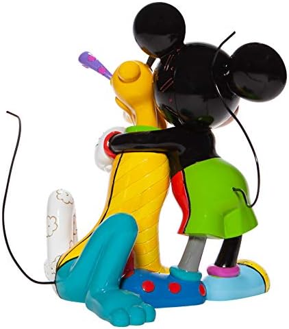 Enesco Disney од Romero Britto Mickey Mouse Huging Plutoun Figurine, 8,46 инчи, разнобојно