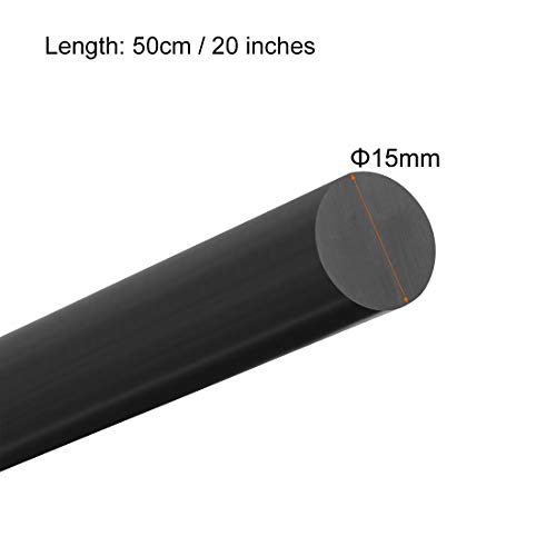 Uxcell Пластична тркалезна шипка 5/8 инчи Дија 20 инчи должина црна полиоксиметиленска прачка Инженерска пластична тркалезна лента