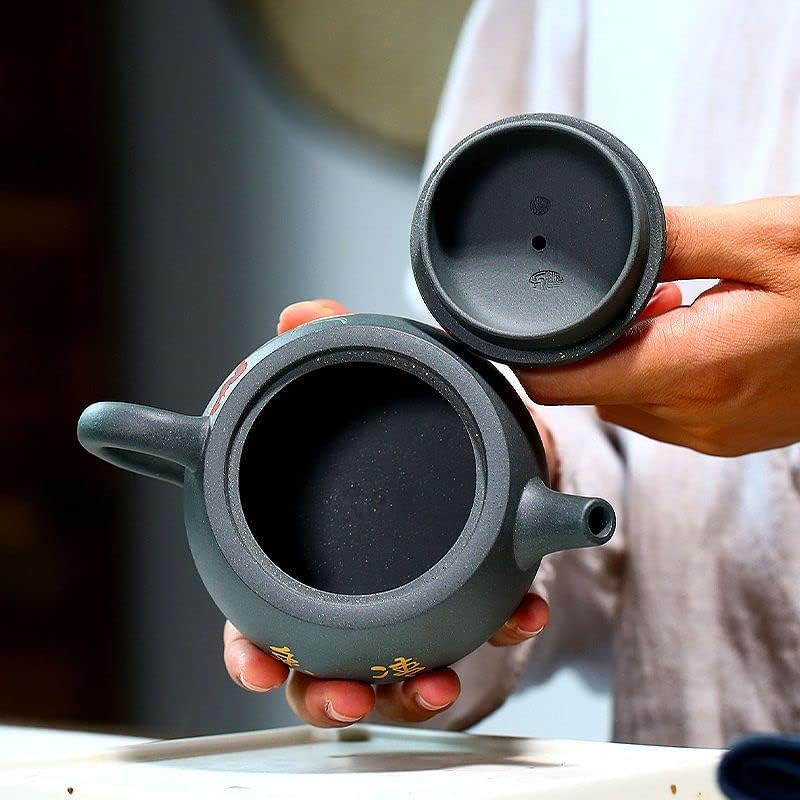 240ml yixing чисти глинени чајници Кинески садови за чај Конгфу филтер камен лажички чајник со чајник сурова руда рачно изработен чај сет