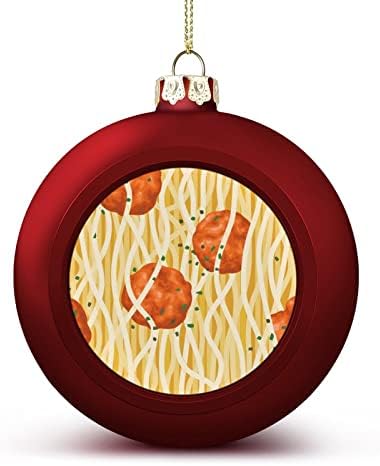 Шпагети ќофтиња шема Божиќна топка Божиќ, приврзок, кој виси украсен украс за украси за врата од прозорецот на елката 4 парчиња