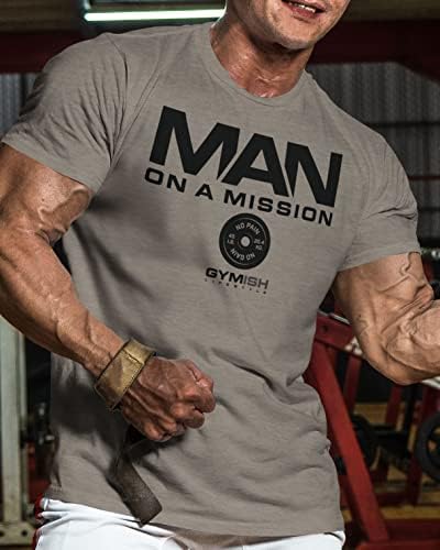 Вежбање кошули за мажи, човек на кошула за мисија во салата, смешна маица за кревање