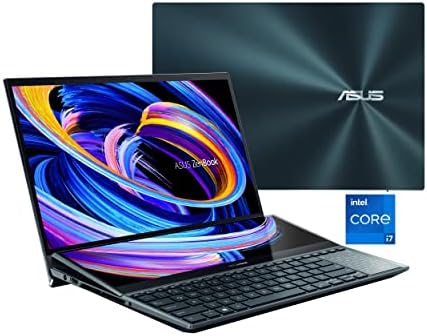 ASUS ZenBook Pro Duo 15 UX582 Лаптоп, 15.6 OLED 4k Дисплеј На Допир, i7-12700H, 16GB, 1TB, GeForce RTX 3060, ScreenPad Плус, Windows