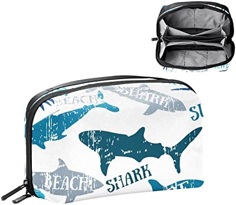 Преносни Торбички За Електронски Организатор Ајкули Сурфање Бела Торба За Складирање Кабел За Патување За Хард Дискови, УСБ,