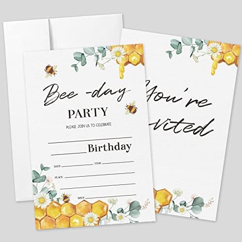 покани за роденденска забава на денот на пчелите 1983 картички картичка со коверти, роденденска забава со пчелни бумбари од пчели во фарма