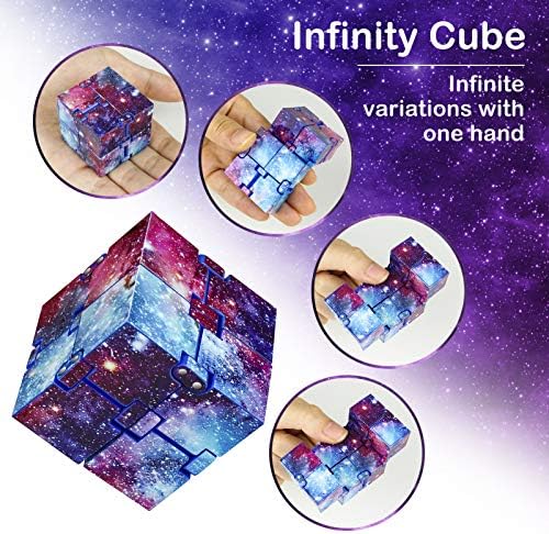 Infinity Cube Fidget играчка за деца и возрасни, игра за олеснување на стресот, бесконечна игра, кул мини Galaxy fidget играчки за олеснување
